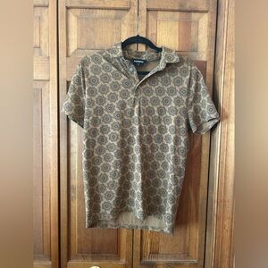 Express Men’s M Brown Black Classic Contemporary Short Sleeve Cotton Blend Shirt